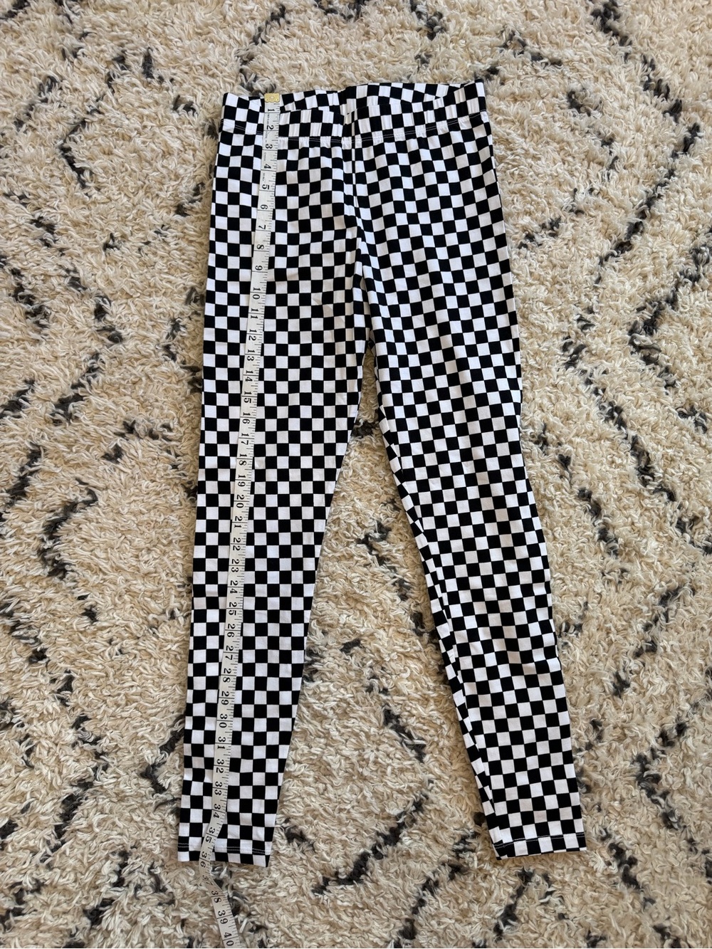 Only Black and White Checkerboard Leggings Woman Size S